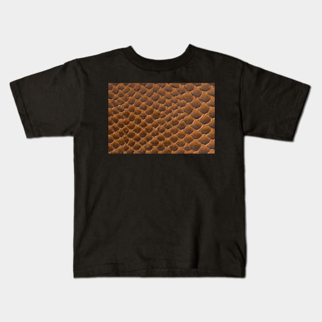 Brown snake skin background Kids T-Shirt by homydesign